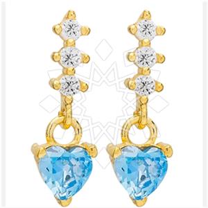 925 Sterling Silver Heart Dangle Earrings