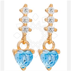 925 Sterling Silver Heart Dangle Earrings