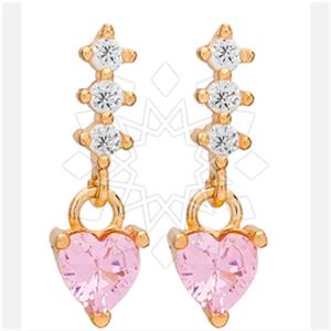 925 Sterling Silver Heart Dangle Earrings