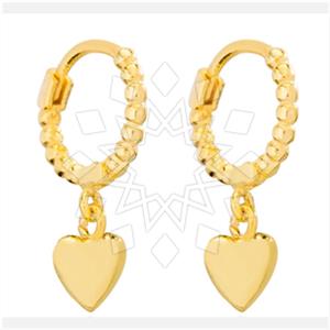 925 Sterling Silver Heart Dangle Earrings