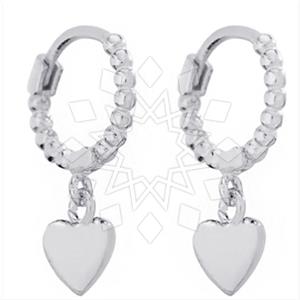 925 Sterling Silver Heart Dangle Earrings