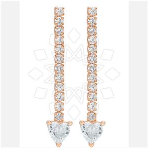 925 Sterling Silver Heart Dangle Earrings