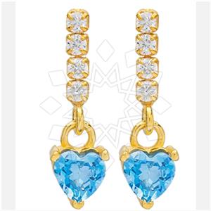 925 Sterling Silver Heart Dangle Earrings