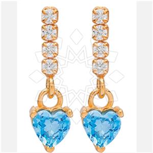 925 Sterling Silver Heart Dangle Earrings