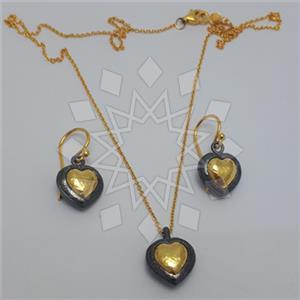 925 Sterling Silver Heart Earrings Necklace Sets