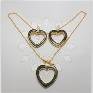 925 Sterling Silver Heart Earrings Necklace Sets