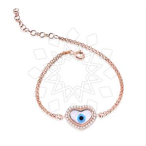 925 Sterling Silver Heart Evil Eye Classic Bracelets
