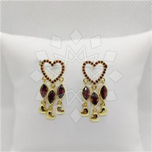 925 Sterling Silver Heart Geometric Minimal Dainty Multi Drop Earrings