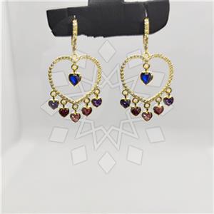 925 Sterling Silver Heart Geometric Minimal Dainty Triple Drop Earrings