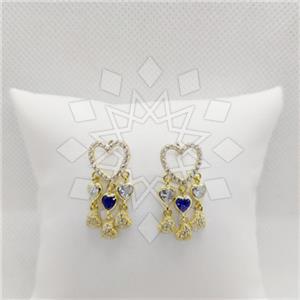 925 Sterling Silver Heart Geometric Statement Earring