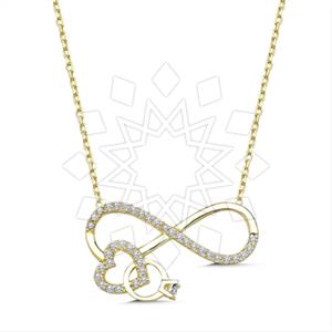 925 Sterling Silver Heart Infinity Pendant Necklace