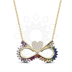 925 Sterling Silver Heart Infinity Pendant Necklace