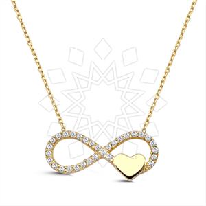 925 Sterling Silver Heart Infinity Pendant Necklace