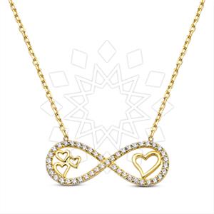 925 Sterling Silver Heart Infinity Pendant Necklace