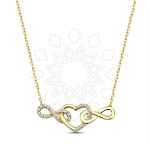 925 Sterling Silver Heart Infinity Pendant Necklace