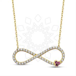 925 Sterling Silver Heart Infinity Pendant Necklace