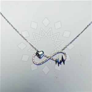 925 Sterling Silver Heart Infinity Pendant Necklace