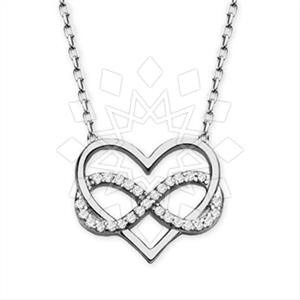 925 Sterling Silver Heart Infinity Pendant Necklace
