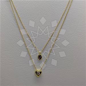 925 Sterling Silver Heart Modern Dainty Multi Strand Necklace