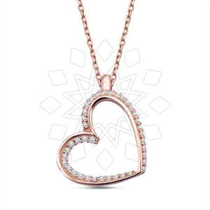 925 Sterling Silver Heart Pendant Necklace