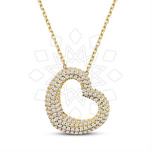 925 Sterling Silver Heart Pendant Necklace