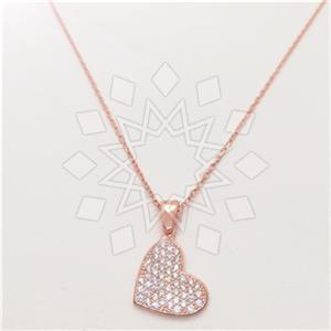 925 Sterling Silver Heart Pendant Necklace