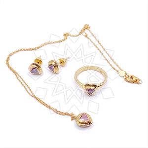 925 Sterling Silver Heart Ring Earring Necklace Sets