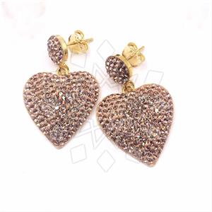 925 Sterling Silver Heart Statement Earring
