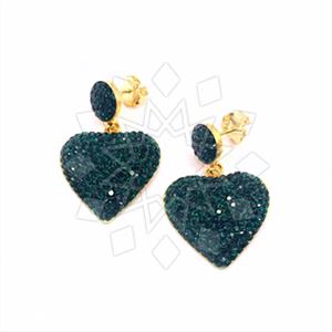 925 Sterling Silver Heart Statement Earring