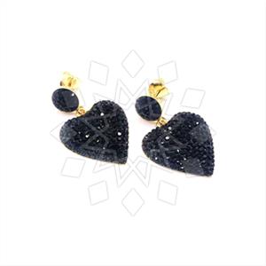 925 Sterling Silver Heart Statement Earring