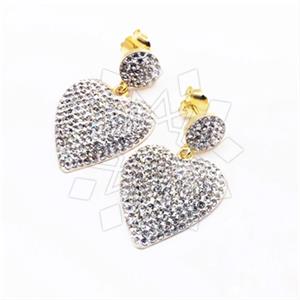 925 Sterling Silver Heart Statement Earring