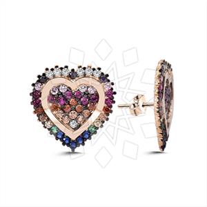 925 Sterling Silver Heart Stud Earrings