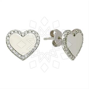 925 Sterling Silver Heart Stud Earrings