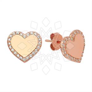 925 Sterling Silver Heart Stud Earrings