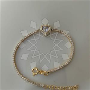 925 Sterling Silver Heart Tennis Bracelets