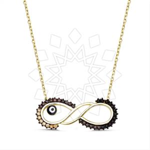 925 Sterling Silver Infinity Evil Eye Pendant Necklace