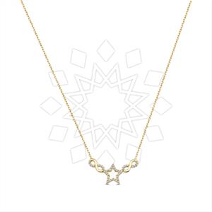925 Sterling Silver Infinity Moon and Stars Pendant Necklace