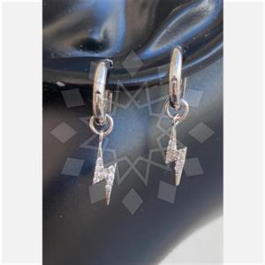 925 Sterling Silver Lightning Dangle Earrings
