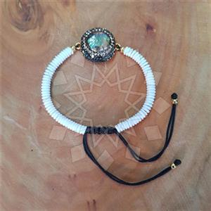 925 Sterling Silver Semi Precious Gems and Crystal  Macrame String Bracelets