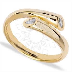 925 Sterling Silver Minimal Dainty Double Gemstone Rings