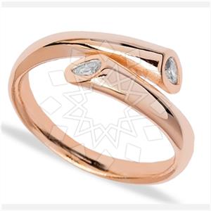 925 Sterling Silver Minimal Dainty Double Gemstone Rings