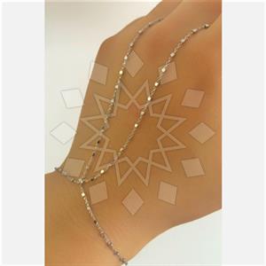 925 Sterling Silver Minimal Dainty Single Finger to Bracelet Hand Jewelry