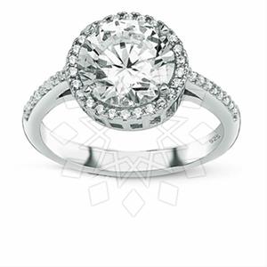 925 Sterling Silver Modern  Engagement and Wedding Rings