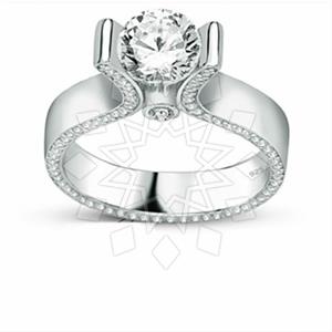 925 Sterling Silver Modern  Engagement and Wedding Rings