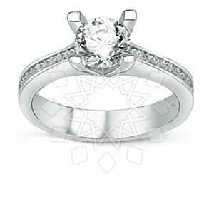925 Sterling Silver Modern  Engagement and Wedding Rings