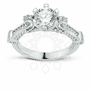 925 Sterling Silver Modern  Engagement and Wedding Rings