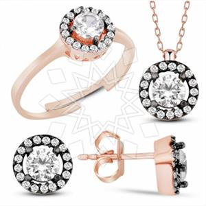 925 Sterling Silver Modern  Ring Earring Pendant Sets