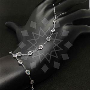 925 Sterling Silver Modern  Single Finger to Bracelet Hand Jewelry