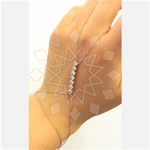 925 Sterling Silver Modern  Single Finger to Bracelet Hand Jewelry