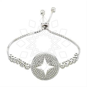 925 Sterling Silver Moon and Stars Adjustable Bracelet